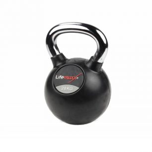 Lifemaxx® Rubberen kettlebell chroom 20kg