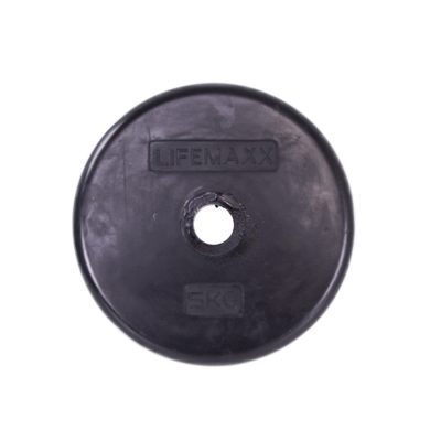 Rubber coated halterschijf 30mm 5 kg - zwart