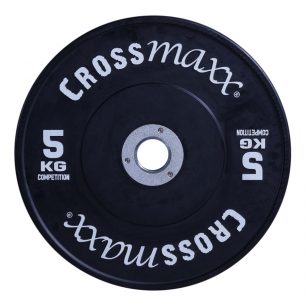 Gekleurde Competitie Olympische Bumper Plate 50mm 5 kg - zwart