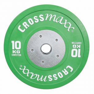 Gekleurde Competitie Olympische Bumper Plate 50mm 10 kg - groen