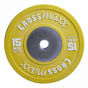 Gekleurde Competitie Olympische Bumper Plate 50mm 15 kg - geel