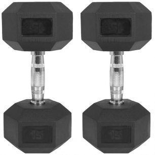 Hexagon dumbbells (2 stuks/set) - 15kg