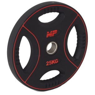 Muscle Power Ol. polyurethaan 4 grip halterschijf 25 kg