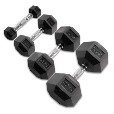 Body-Solid Hexagon Rubber Dumbbell - (2 stuks/set)