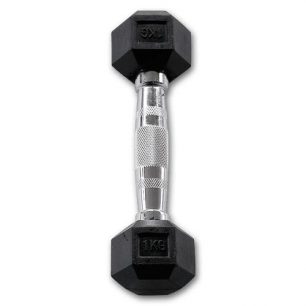 Body-Solid Hexagon Rubber Dumbbell - (2 stuks/set) - 1kg