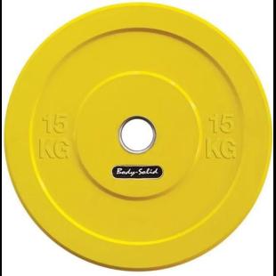 Olympische Halterschijf 50 mm - Body-Solid Bumper Plate - 15 kg - Rubb